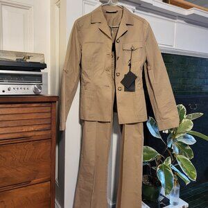 Prada Khaki Cotton 2-Piece Set - Size 44 Pants, Size 40 Jacket